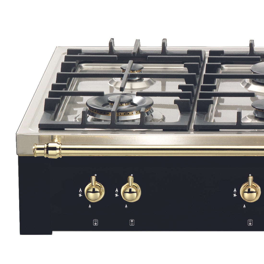 Rangetop linha Dolcevita 5 Bocas á Gás e 2 Zonas Elétricas Preto 120cm 220V