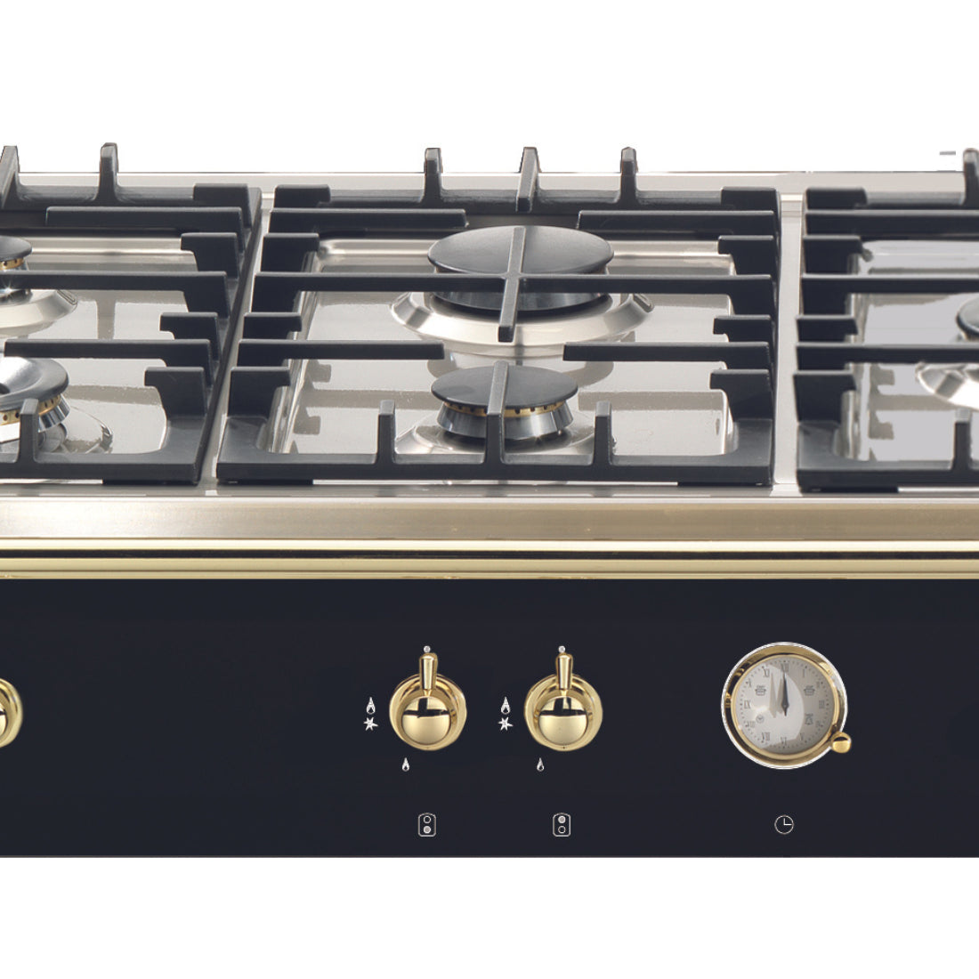 Rangetop linha Dolcevita 5 Bocas á Gás e 2 Zonas Elétricas Preto 120cm 220V