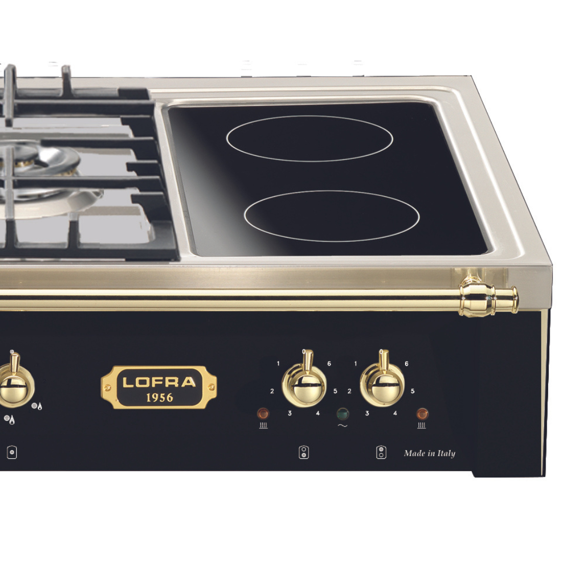 Rangetop linha Dolcevita 5 Bocas á Gás e 2 Zonas Elétricas Preto 120cm 220V