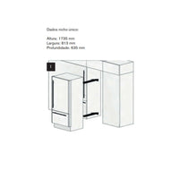 Diagrama de nicho para Refrigerador Bertazzoni, dimensões: 1735 mm altura, 813 mm largura, 635 mm profundidade.