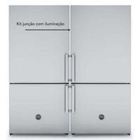 Imagem do Refrigerador Bertazzoni Professional DUO com kit junção e iluminação em design moderno e elegante.