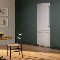 Refrigerador Bertazzoni Heritage 473 Litros 75cm-Abertura Esquerda: refrigerador de embutir inox 304 escovado com duas portas, puxadores retangulares e design alinhado