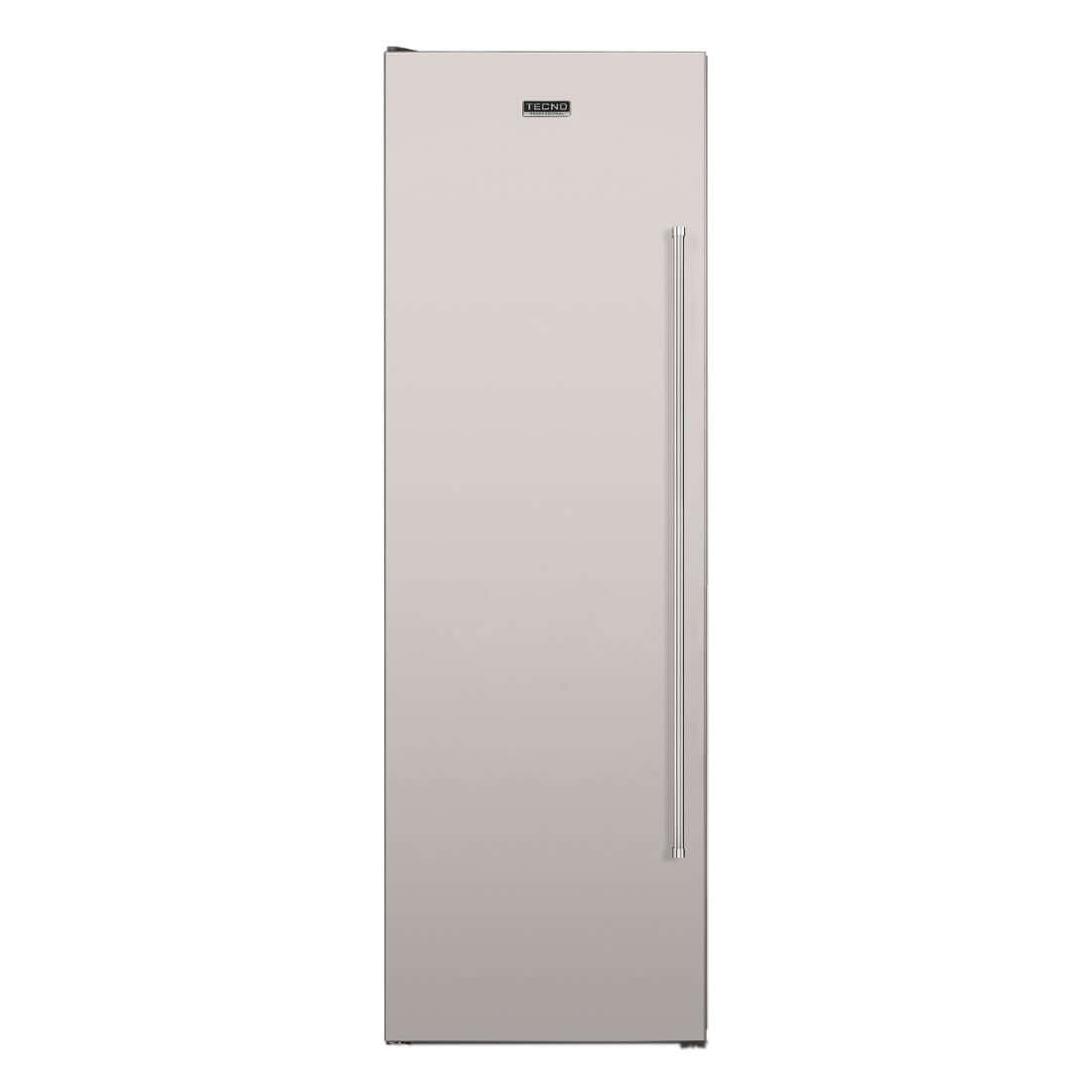 Freezer Tecno Professional 278 Litros Inox 60cm visualizado em inox com puxador tubular.