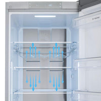 Refrigerador Tecno Professional Side by Side 658 Litros Inox 122cm, side by side embutido com portas inox, puxadores tubulares e interior iluminado