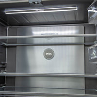 Refrigerador Evol Multi Door interior inox 504L com prateleiras de vidro e LED Smart Freshness