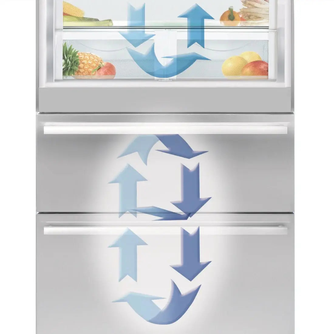 Refrigerador Bertazzoni Heritage French Door 636 Litros Inox 91cm refrigerador French Door em inox com duas gavetas inferiores e puxadores horizontais