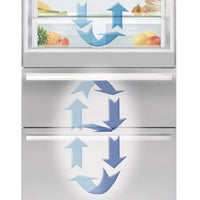 Refrigerador Bertazzoni Heritage French Door 636 Litros Inox 91cm refrigerador French Door em inox com duas gavetas inferiores e puxadores horizontais