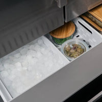 Refrigerador Bertazzoni Heritage French Door 636 Litros Inox 91cm com gaveta de gelo automática, acabamento inox e puxadores discretos