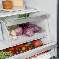 Refrigerador Bertazzoni Heritage French Door 636 Litros Inox 91cm: geladeira de embutir French Door em inox com gavetas transparentes e puxadores discretos