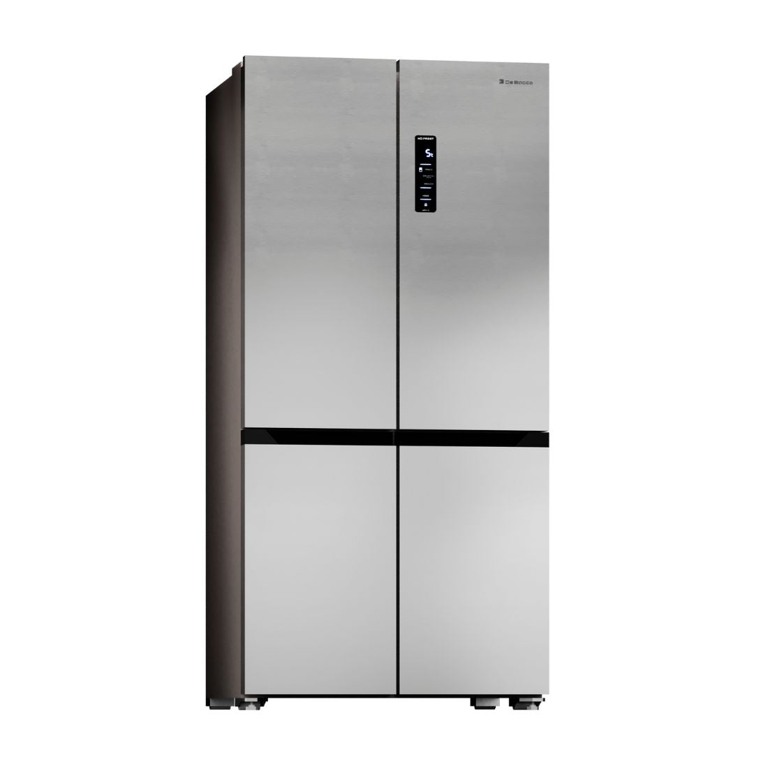 Refrigerador Debacco 600 Litros Inox 91cm refrigerador em inox escovado, quatro portas com puxadores embutidos e painel digital