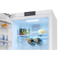 Alt Tag: Refrigerador Tecno para Revestir com interior iluminado, prateleiras de vidro e suporte para garrafas 303 Litros 54cm