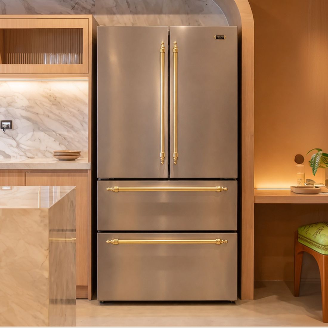 Refrigerador Tecno Vintage French Door 571 Litros Inox 90cm