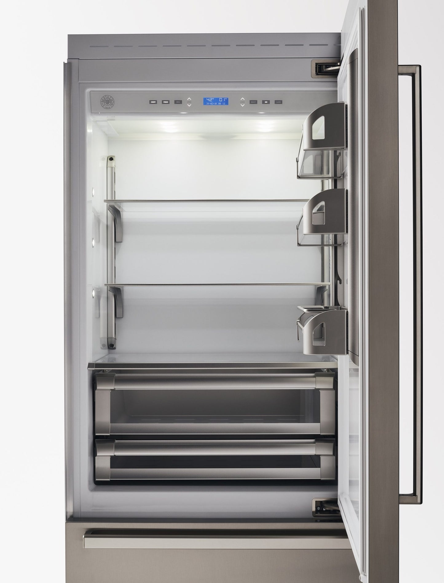 Refrigerador Bertazzoni  p/ Revestir e embutir Bottom Freezer 473 Litros 74cm Inox 220V - Abertura para Esquerda