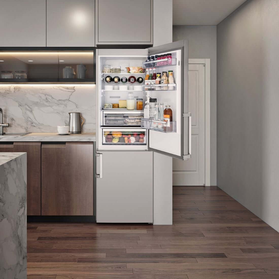 Refrigerador Tecno Bottom Freezer 324 Litros Inox 60cm