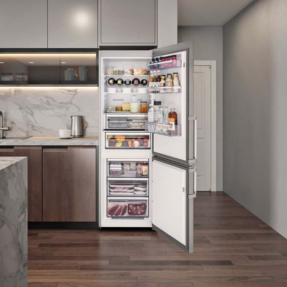 Refrigerador Tecno Bottom Freezer 324 Litros Inox 60cm