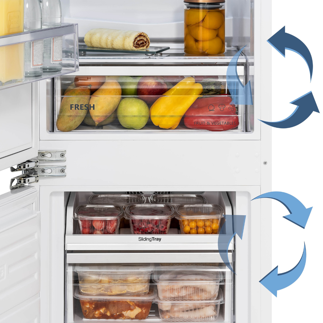 Refrigerador Bottom Freezer Tecno para Revestir 233 Litros 220V - Portas Reversíveis