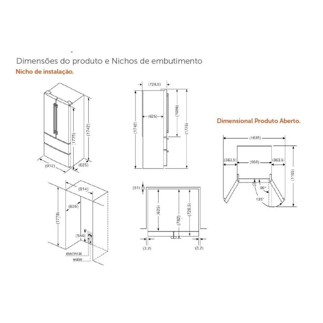 Refrigerador French Door Tecno Original 636 Litros 220V
