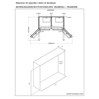 Refrigerador Bottom Freezer Professional de Embutir 445 Litros Inox 220V - Abertura para Direita