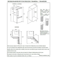Refrigerador Bottom Freezer Tecno de embutir Professional DUO 890L 152cm 220V