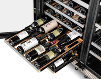 Adega de Vinhos Vintage de Embutir 151 Garrafas 2 Zonas 220V — Abertura para Direita