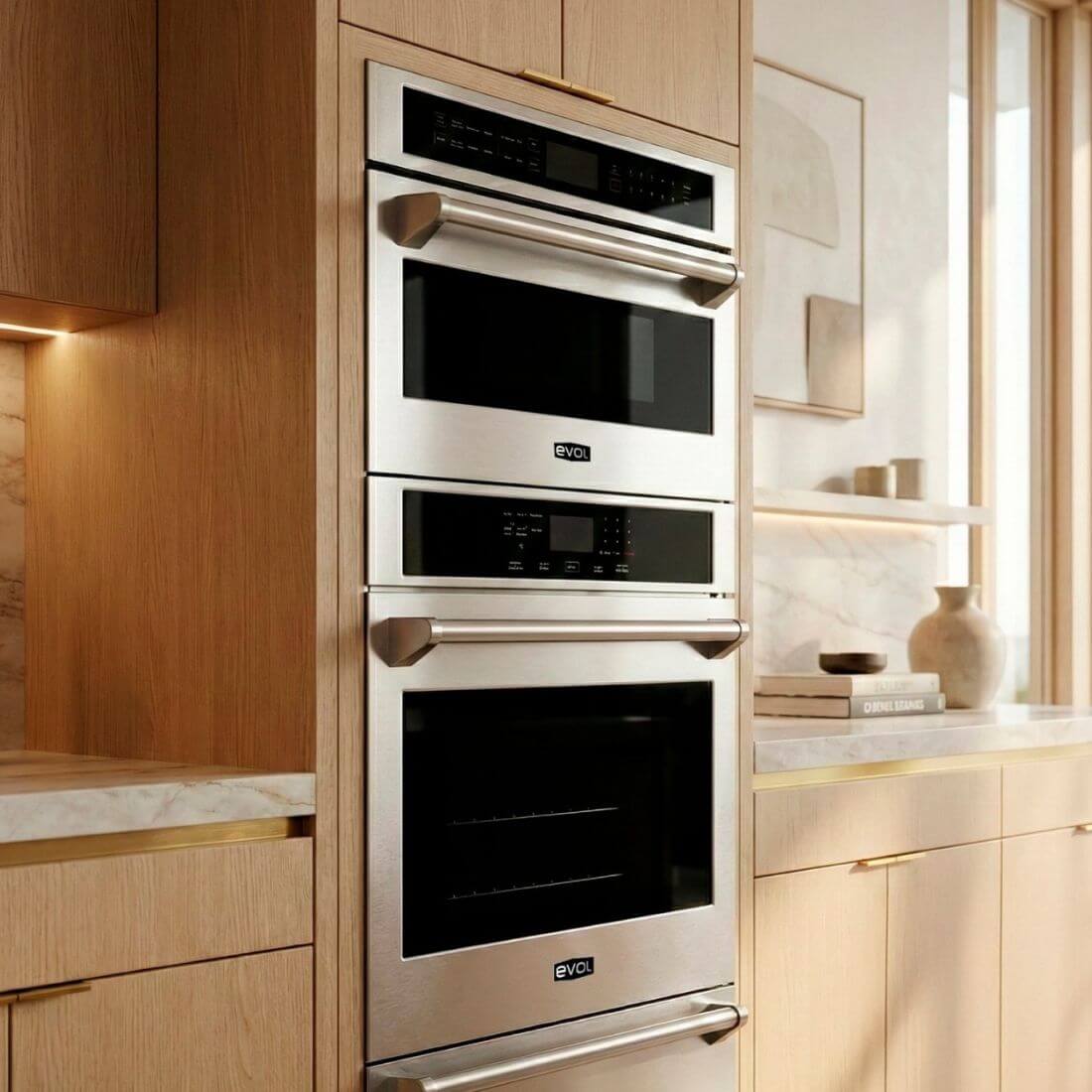 Torre Quente Evol H13 embutida inox 76cm com forno elétrico 135L e forno combinado micro-ondas air fryer 45L