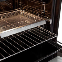 Forno Evol Elétrico com Air Fryer IX17 73L vidro preto mostrando cesto Air Fry e grelha interna